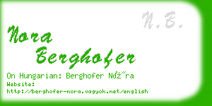 nora berghofer business card